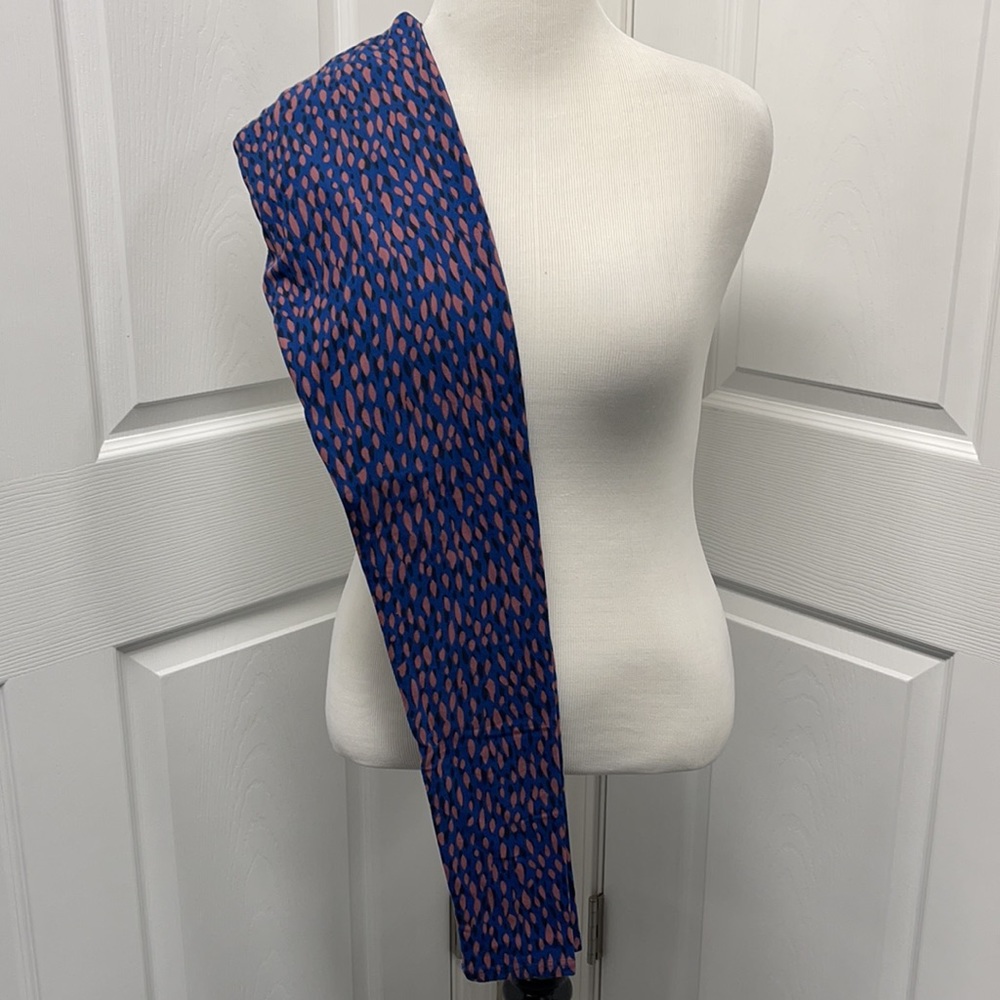 LuLaRoe New OS One Size Blue Geometric Leggings NWT